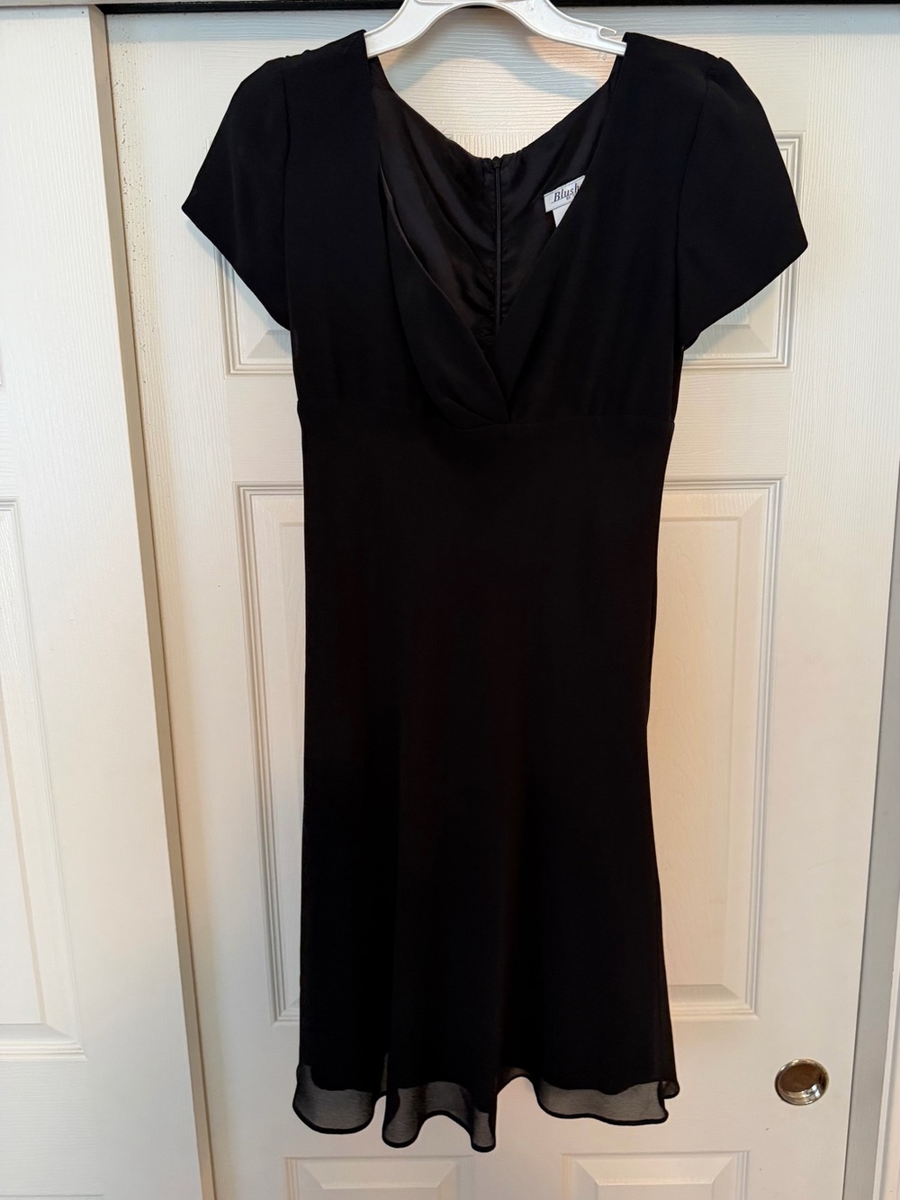 Spiegel Black Midi Dress with V-Neck